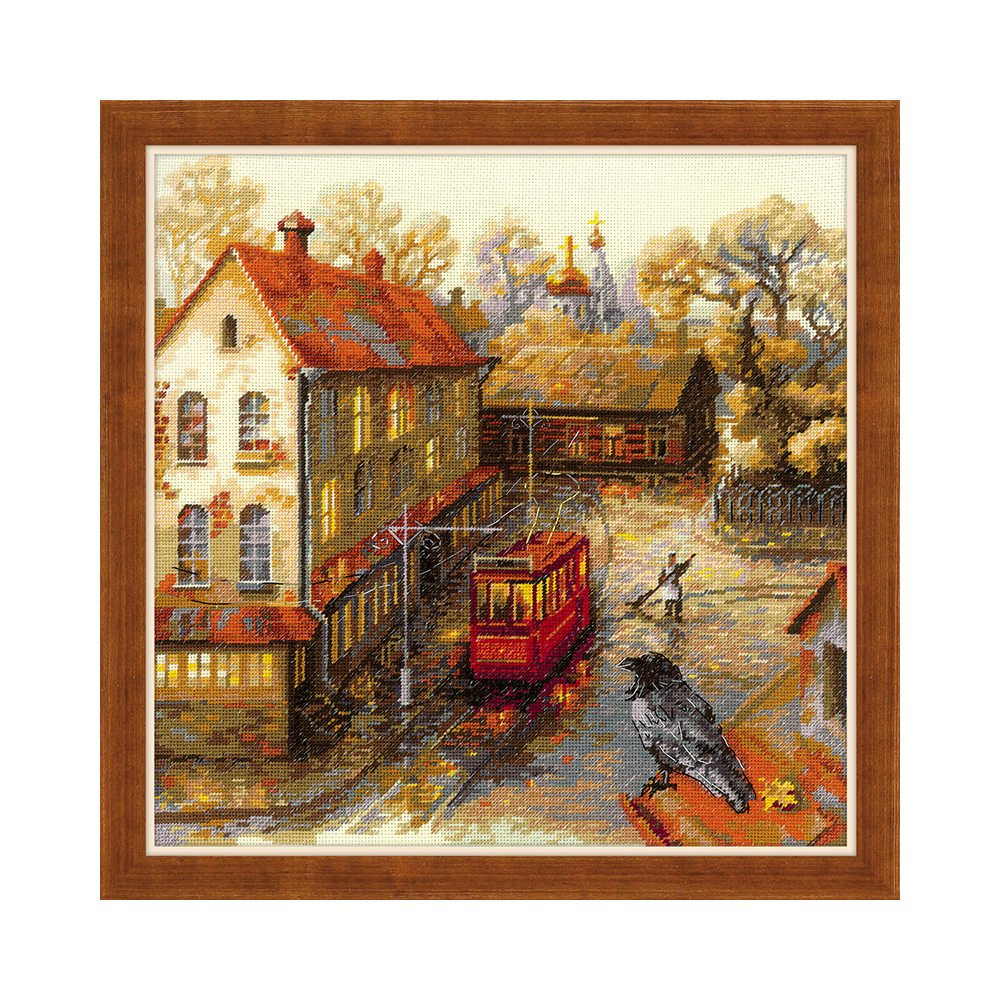 1676 Набор для вышивания Теплая осень 30 х 30 см RIOLIS Сотвори Сама 
