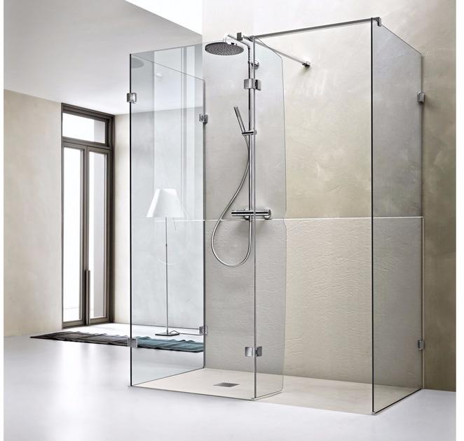 ARBLU Угловая душевая кабина из алюминия и стекла с распашной дверцей Elite sun-id-1393012 - Вид №1