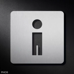 PS0301S Пиктограмма для мужского туалета с мягкими краями, 16 x 16 см. PHOS