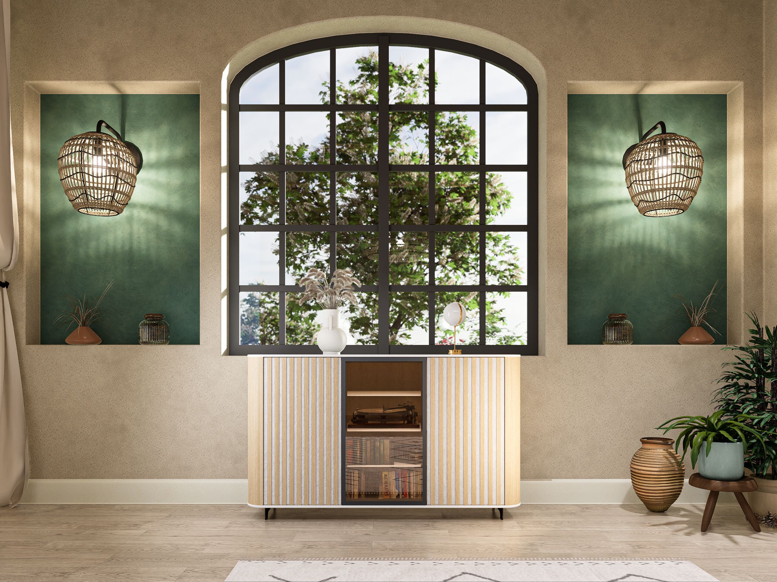 Шкаф из дуба с распашными дверями и столешницей из смолы Antoine Perdrieau Turdine ARCH-00080350