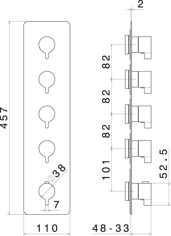 newform Термостатический смеситель для душа с тарелкой Termostatici multiutenza 4 uscite 67614e - Вид №1