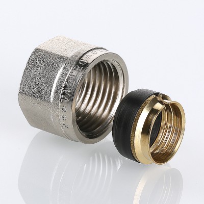 VTc.711.N.1504 Фитинг коллекторный обжимной для медной трубы Valtec 15 мм x 1/2"  - Вид №1