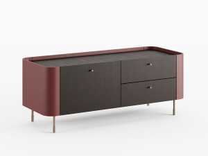 Деревянный шкаф с ящиками