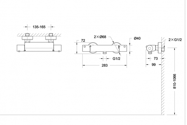 Смеситель для ванной комнаты для душа термостат STREAM F93984C-01B bravat - Вид №3