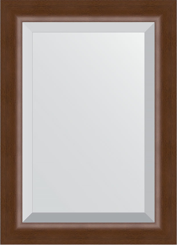 BY 1127 Зеркало с фацетом в багетной раме - орех 65 mm EVOFORM Exclusive