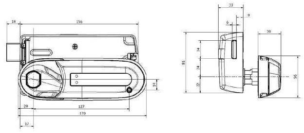 ASSA ABLOY Opening Solutions Беспроводной замок для мебели Smartair™ Nsnce12xxxxxb  - Вид №3