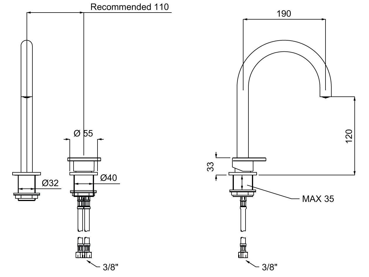 Смеситель для раковины с 2 отверстиями QD Magistro Lab Smile ARCH-00115738 - Вид №1