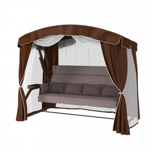 82660765 Качели садовые Амстердам 4-х местные (до 400 кг) коричневый/серый