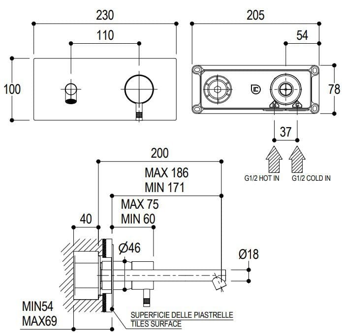 Однорычажный смеситель для раковины из нержавеющей стали Ritmonio Diametro35 Inox ARCH-00093837 - Вид №2