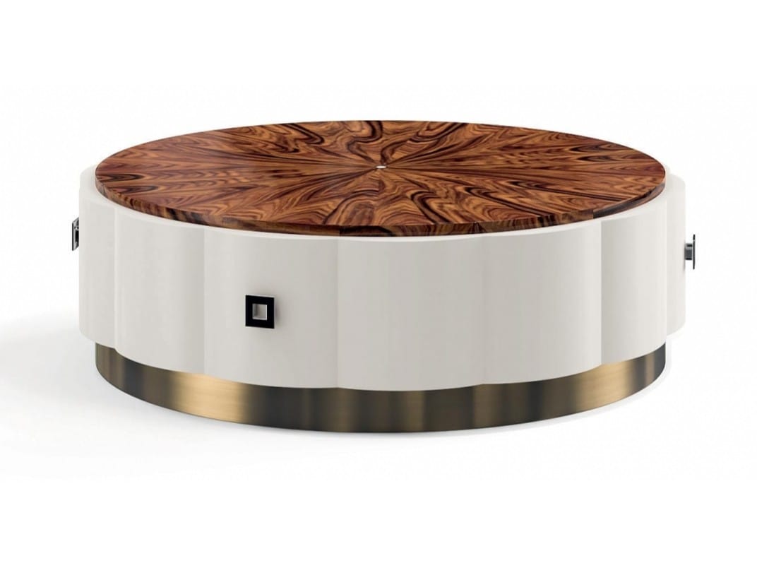 Деревянный шпон круглый низкий журнальный столик GUERRA VANNI ARCH-00044356