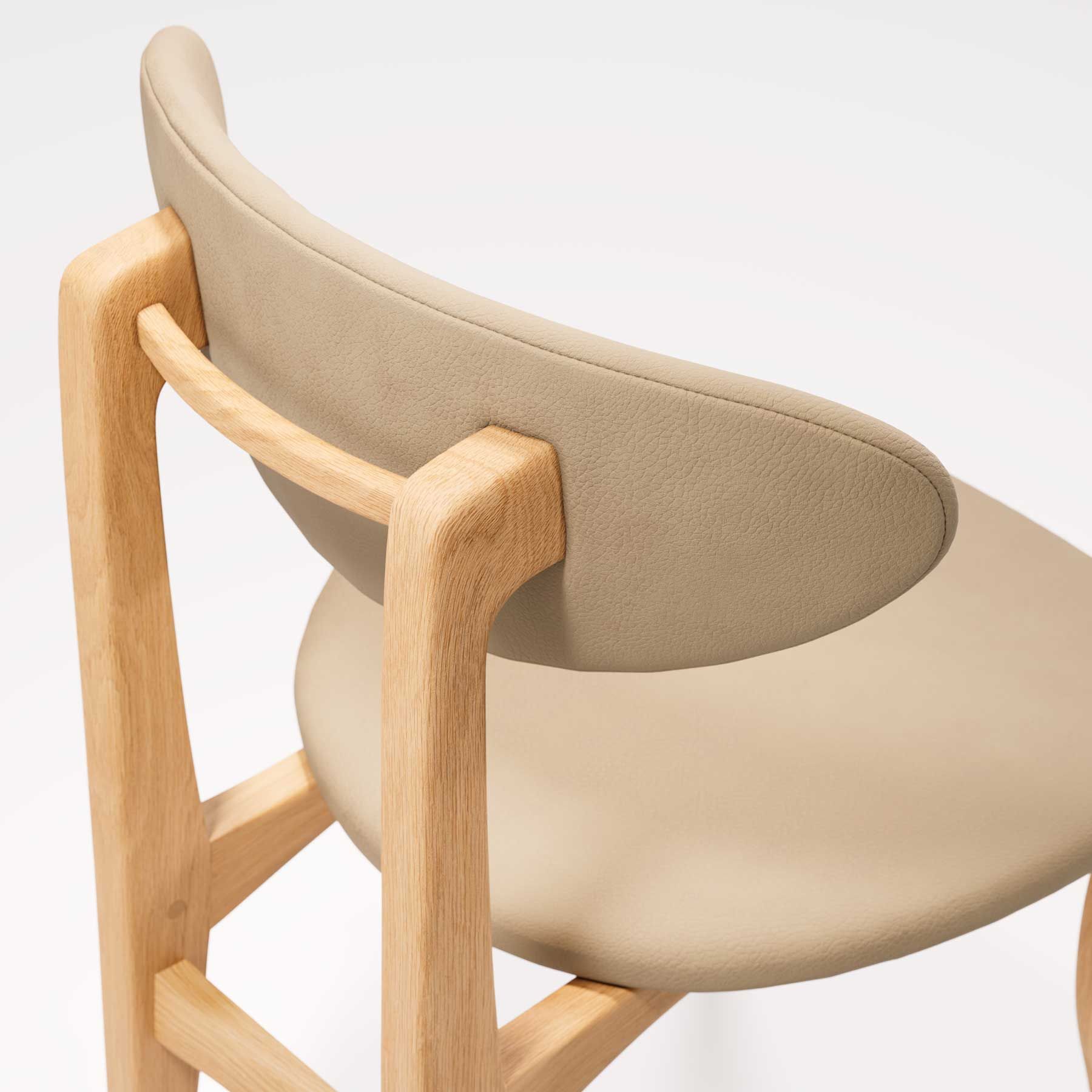 Кожаный стул с открытой спинкой и деревянной рамой Wewood DEGAS ARCH-00046397 - Вид №6