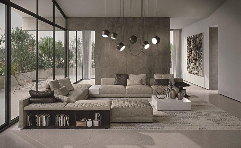 Frigerio Salotti Модульный тканевый диван с полкой для журналов Miller sun-id-1385435 - Вид №3