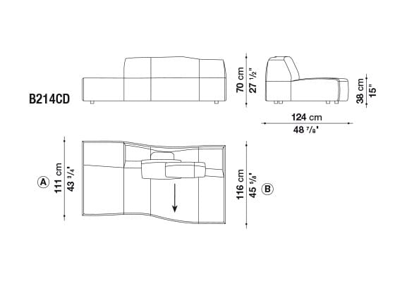 Модульный тканевый диван B&B Italia ARCH-00007652 - Вид №7