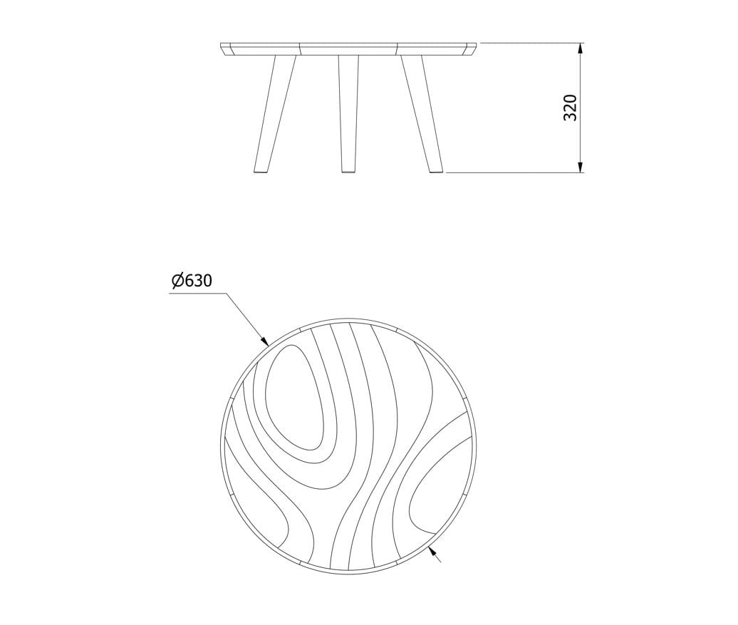 Низкий деревянный журнальный столик с столешницей из PaperStone® Agon Essence RE-WOOD ARCH-00074639 - Вид №4