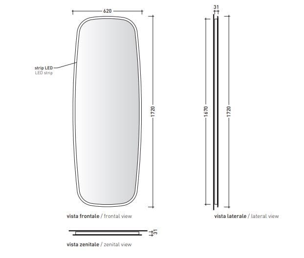 Прямоугольное настенное зеркало Ceramica Flaminia флаг ARCH-00031631 - Вид №2