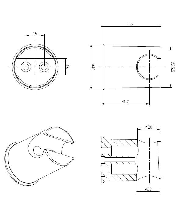 Держатель гигиенического душа Cezares CZR-SOC4-01 ARTICOLI VARI - Вид №1