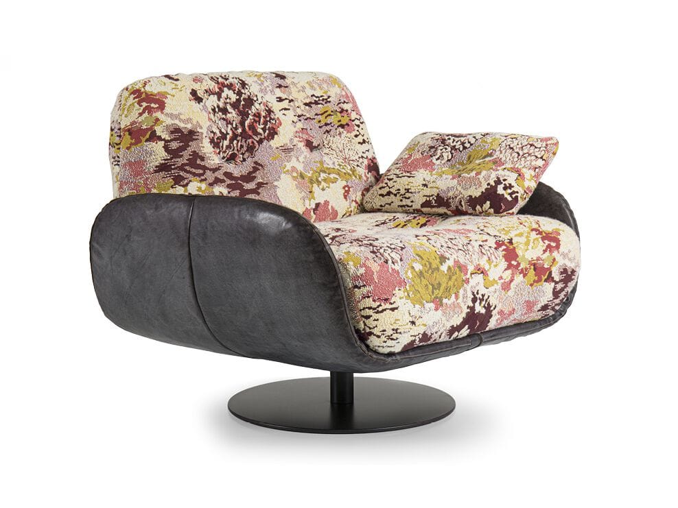 Тканевое вращающееся кресло с кожаным подлокотником Borzalino Ayton ARCH-00067096 - Вид №1