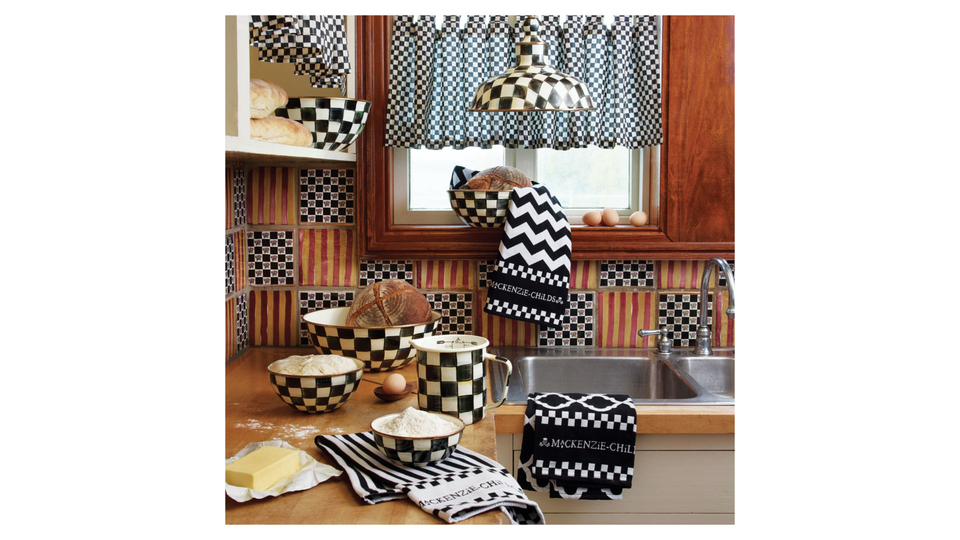 10654521 Mackenzie-Childs Салатник малый 20см Courtly Check Сталь  - Вид №3