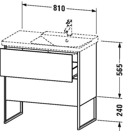 XS446709292 XSquare Тумбочка напольная Каменно-серый шелковисто-матовый лак Duravit - Вид №1