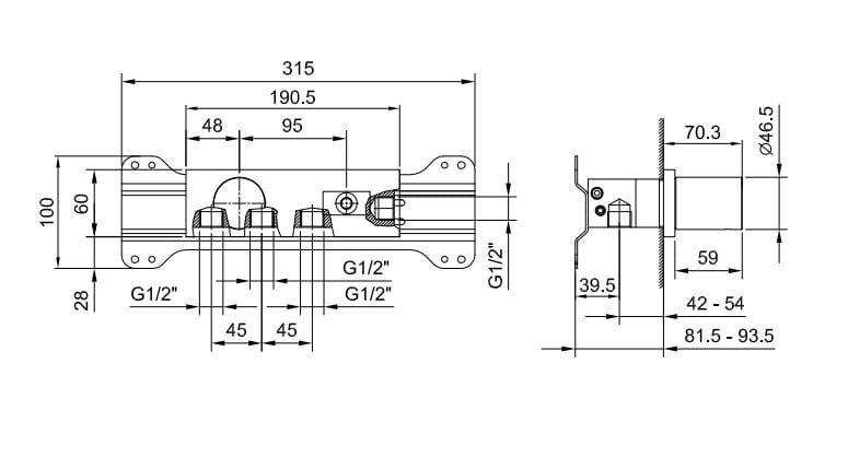 Смеситель для душа с переключателем с пластиной Fantini Rubinetti Венеция ARCH-00068645 - Вид №1