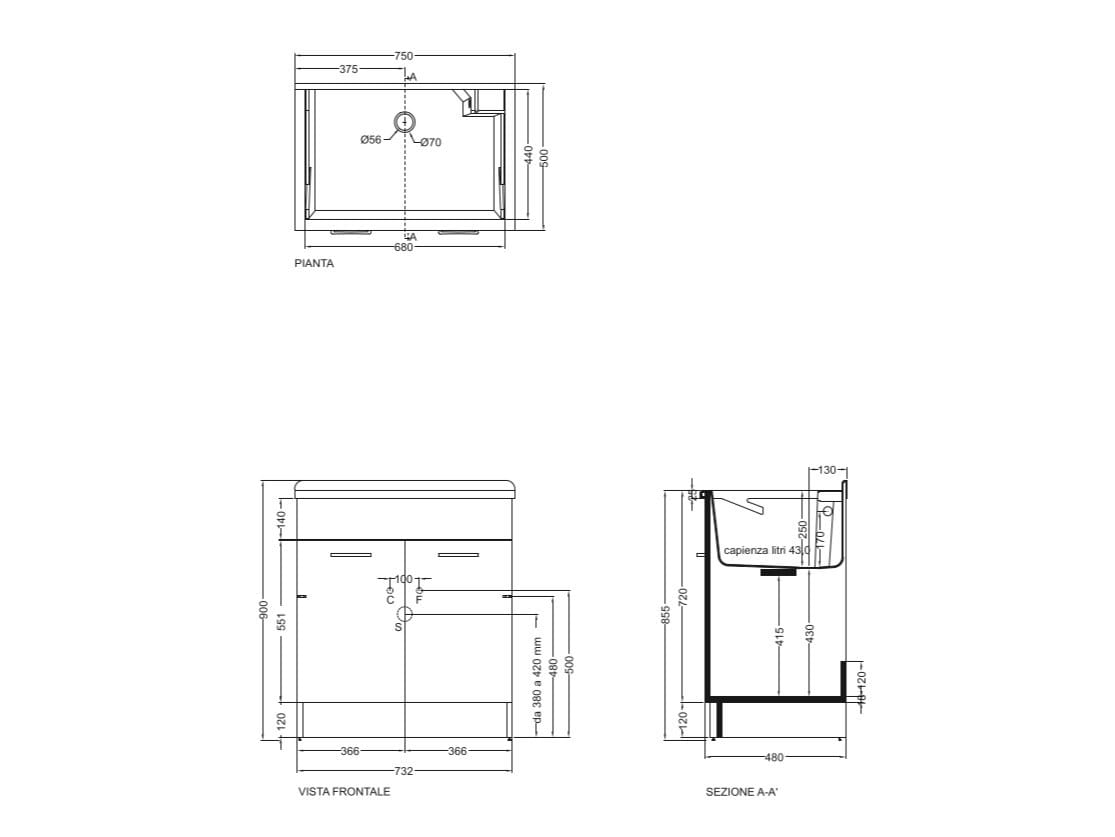 Шкаф для белья из ДСП с распашными дверцами COLAVENE Lindo ARCH-00099481 - Вид №14
