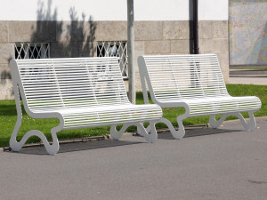 Скамья из нержавеющей стали со спинкой