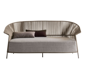 Садовый диван из веревки и ткани