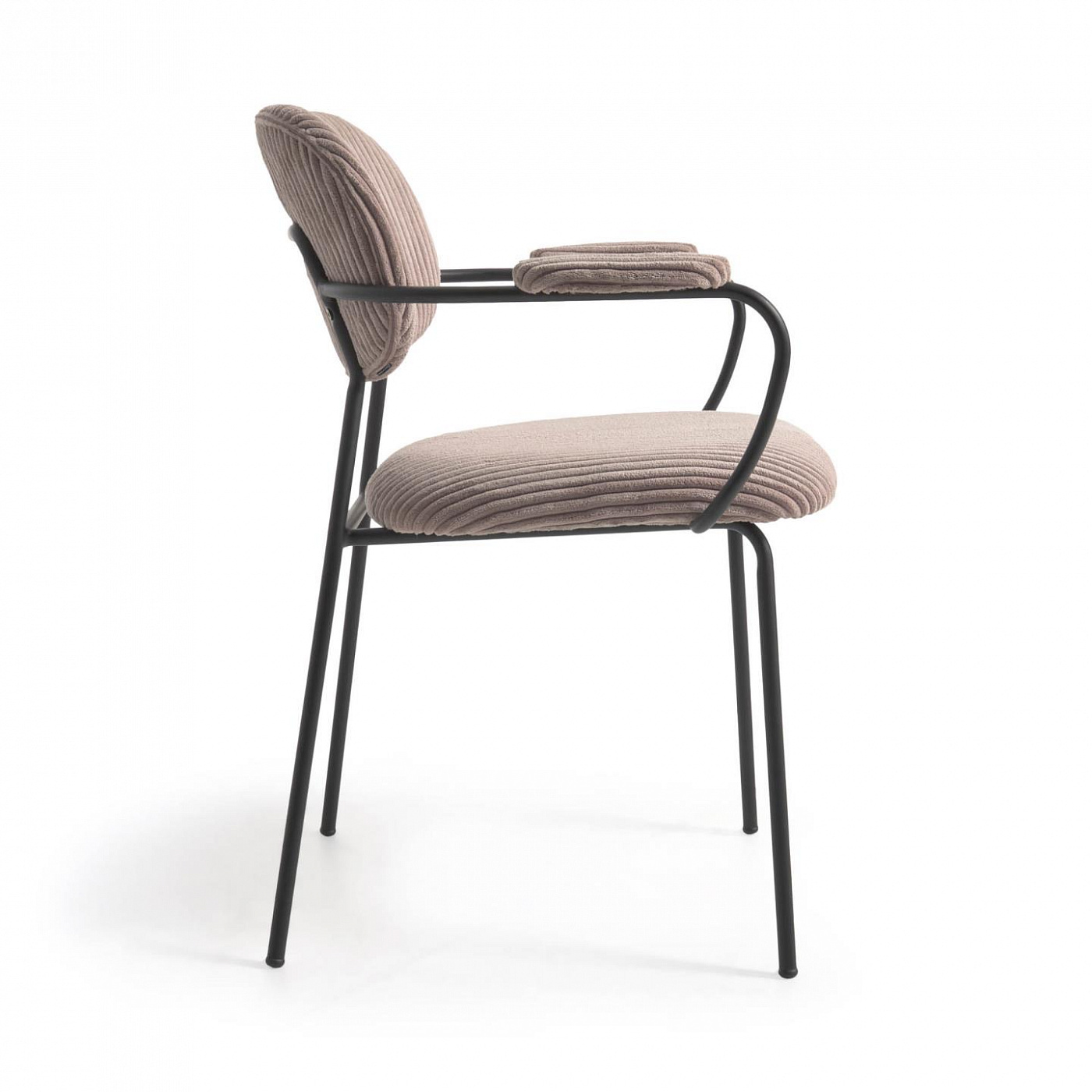 108357 Стул с розовым вельветом и черным металлом La Forma Auxtina 