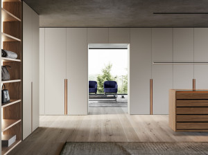 Секционный шкаф с деревянной распашной дверью