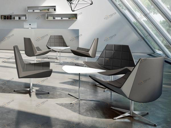 Kastel Поворотное кожаное кресло с 4-мя спицами Kayak sun-id-1420559