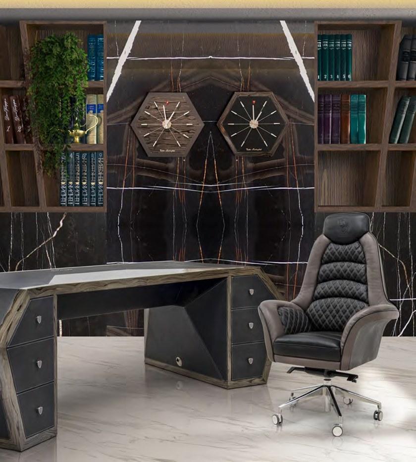 Tonino Lamborghini Casa Поворотное кожаное кресло Executive с 5-ю спицами и колесами Long beach sun-id-1411317 - Вид №3