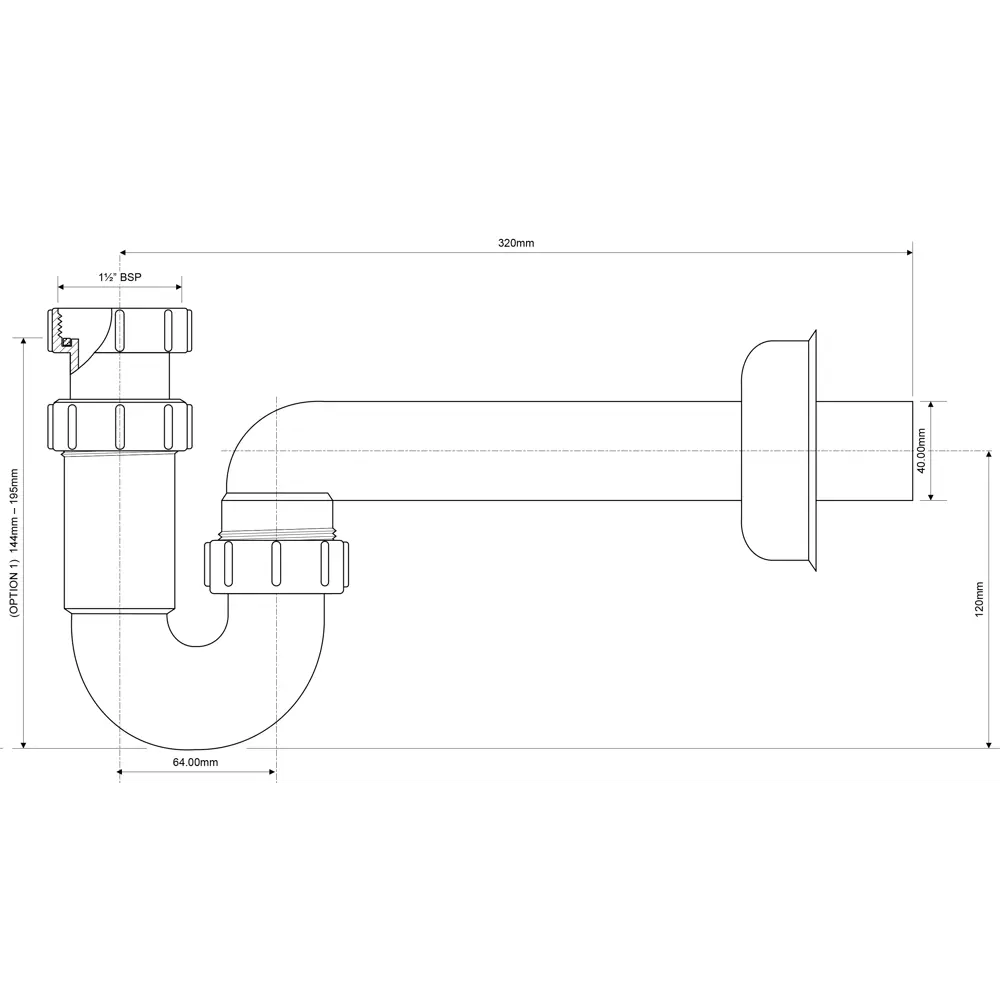 Сифон для мойки трубный McAlpine без выпуска ø40 мм полипропилен MRSK14 STLM-2140787 - Вид №3
