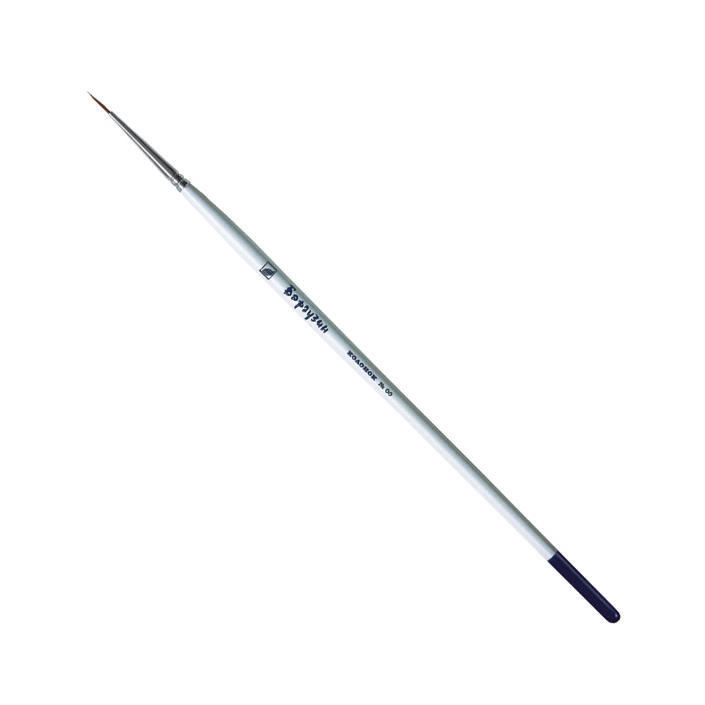 102331 Кисть колонок Баргузин круглая короткая ручка d-0.8 №00 Альбатрос 