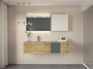 Подвесной умывальник с ящиками