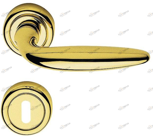 LINEA CALI' Классическая латунная ручка на розетке с замком Kuba sun-id-1439244