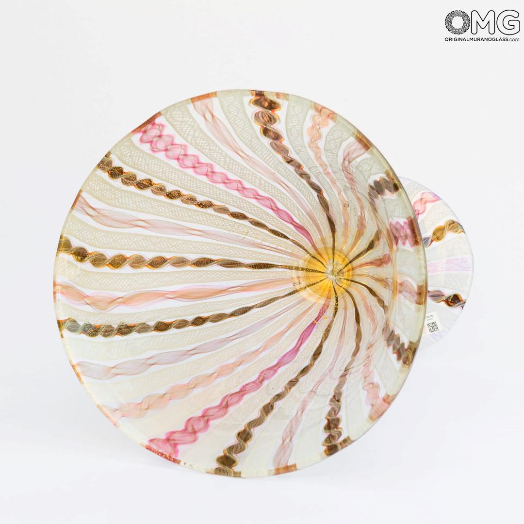 2269 ORIGINALMURANOGLASS Декоративная чаша Лилия из муранского стекла 30 см  - Вид №1