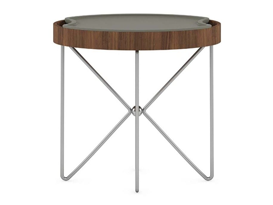 Деревянный шпон овальный журнальный столик с подносом Ersa Kilig ARCH-00023852 - Вид №3