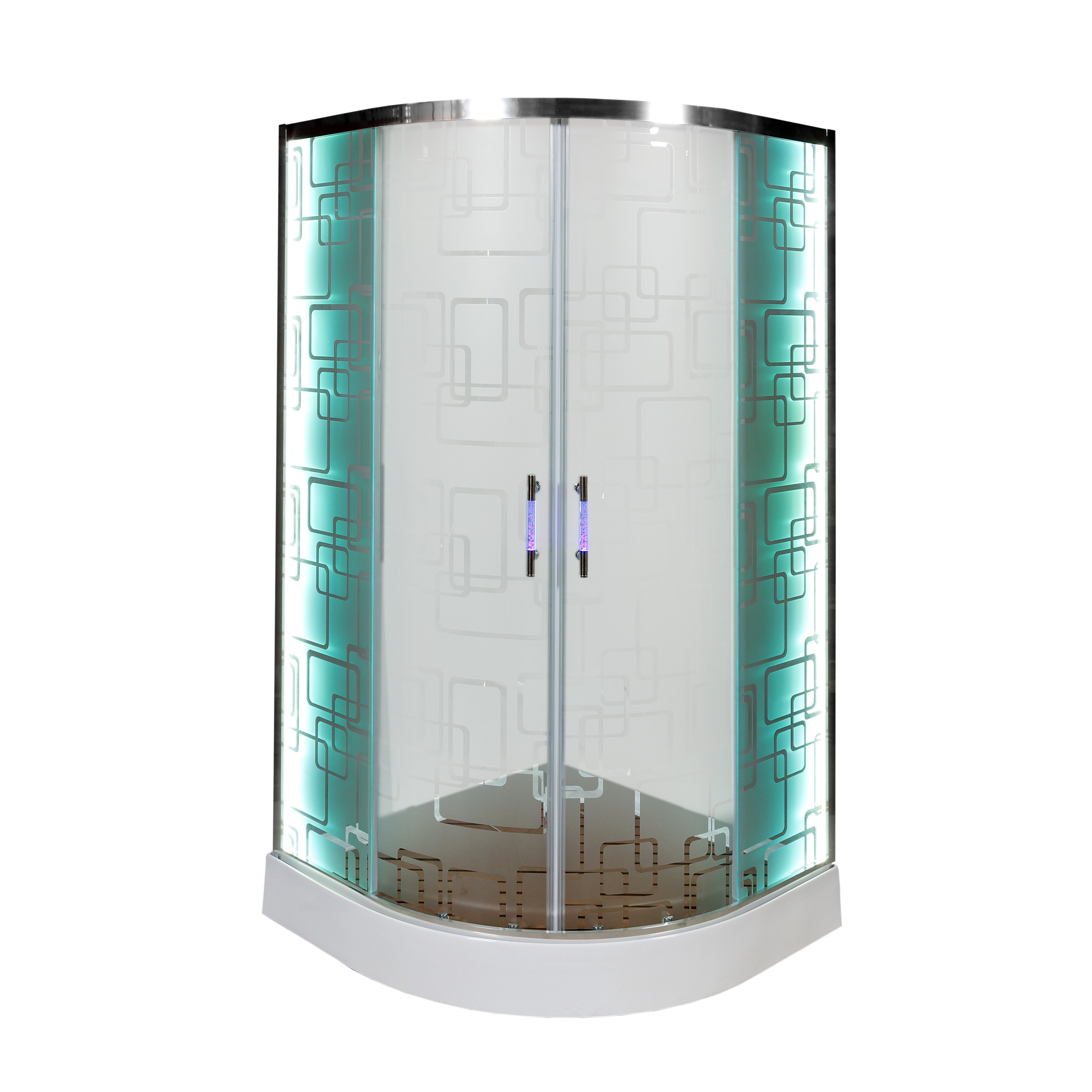 BМ4590 с гидромассажем BLACK Душевая кабина DETO Серия ВМ Душевое ограждение С 01 LED - Вид №1