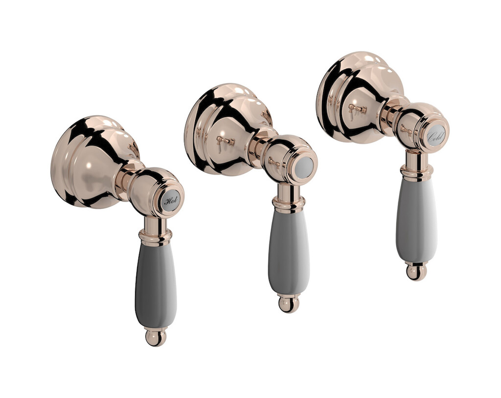 Встроенный смеситель для душа на 3 отверстия с двухходовым дивертером WE ARE IB hl410rs_2 Rose Gold Hermes
