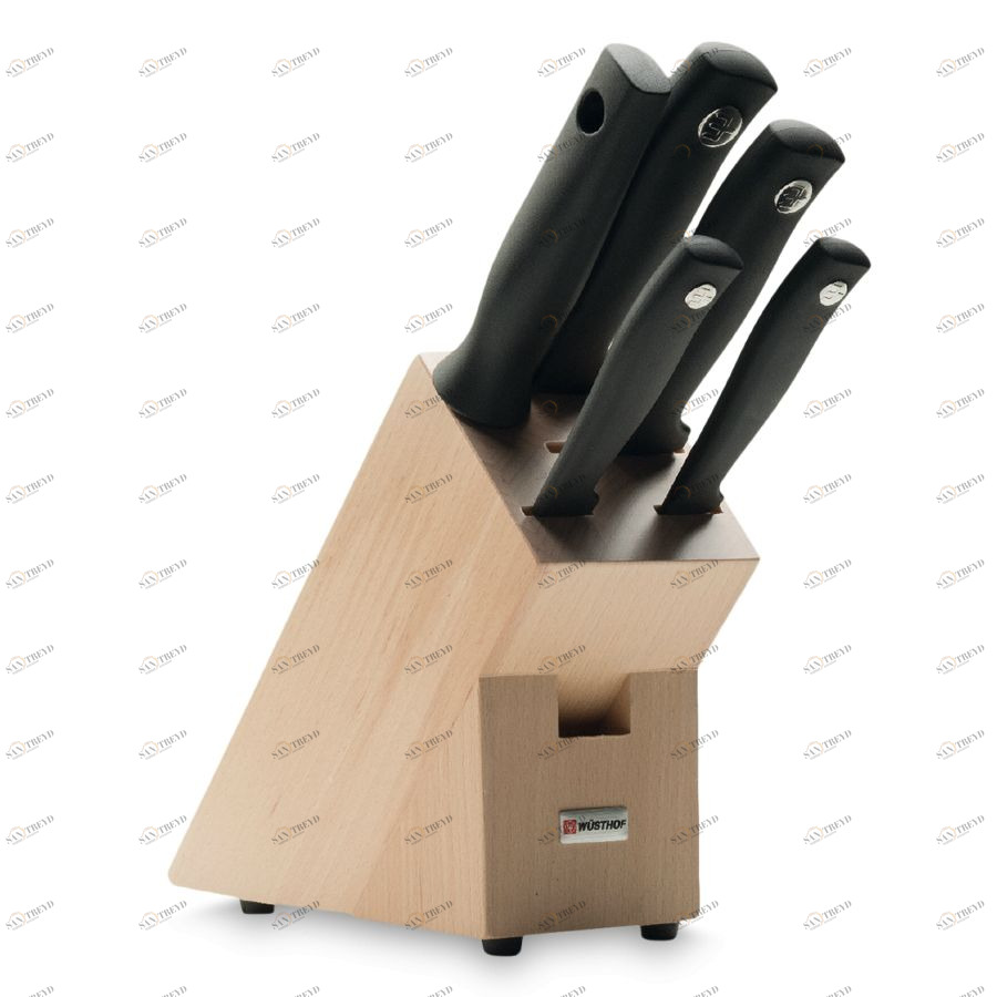 Набор ножей Silverpoint на светлой деревянной подставке, 4 шт WUESTHOF W98291