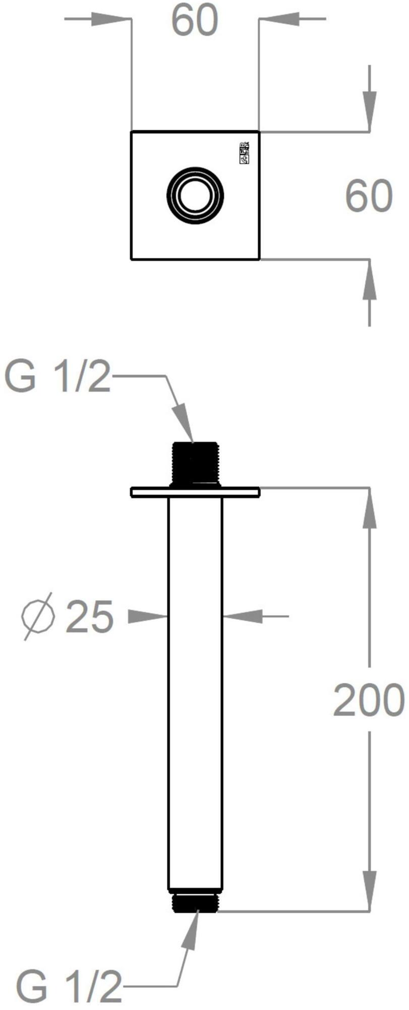 Fir Italia Подвесной кронштейн для душа Showerssteel 0554025 - Вид №1