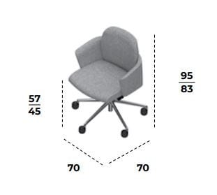 Тканевый поворотный операционный стул на насесте Bralco Hub ARCH-00113700 - Вид №8