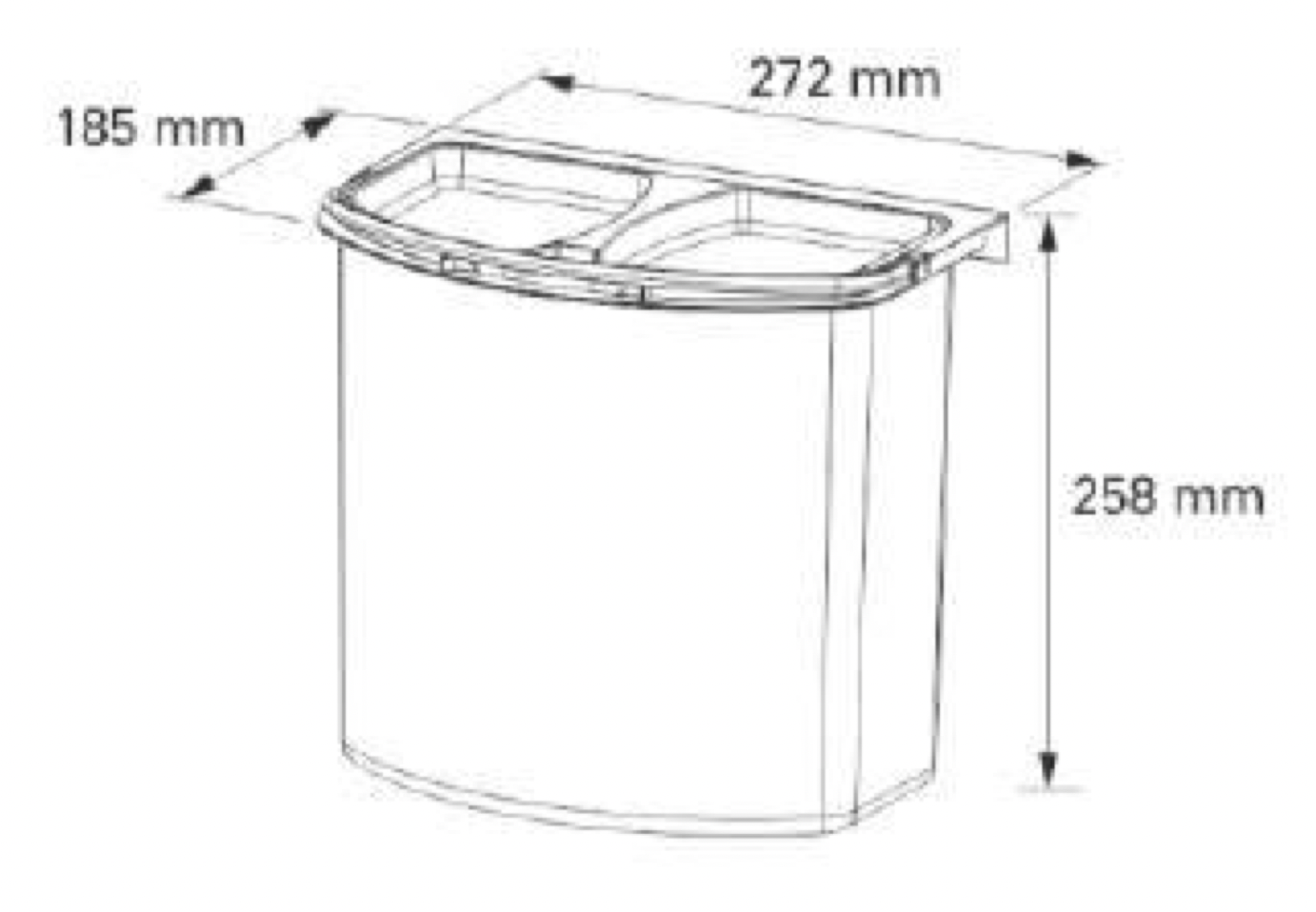 Контейнер для мусора на дверцу Theta 7 Anthracite NAVAKO 10027 - Вид №4