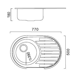 HBD5077-06 Кухонная мойка , сталь микродекор Haiba  - Вид №2