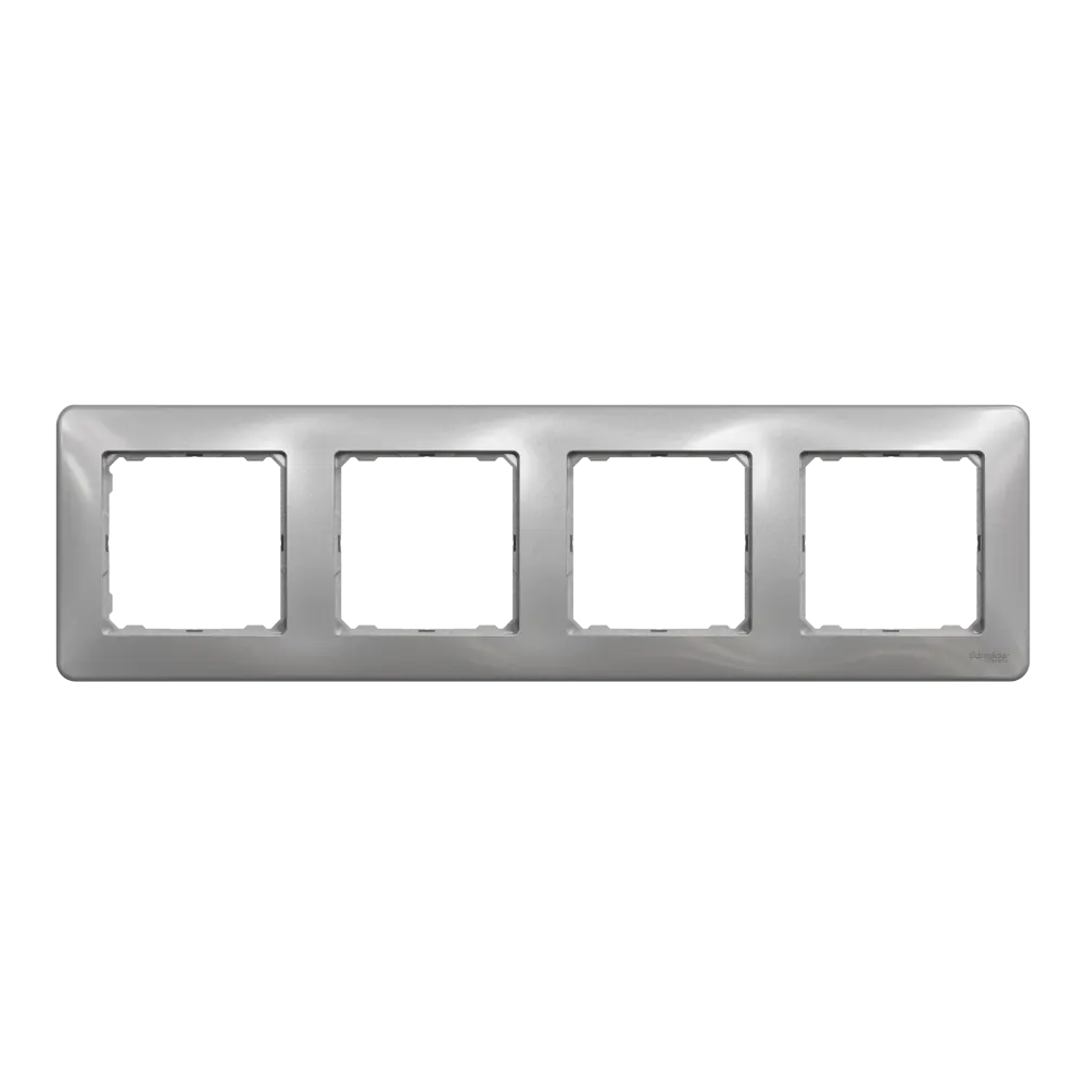 Рамка для розеток и выключателей Systeme Electric Sedna Design 4 поста, цвет алюминий STLM-2045343
