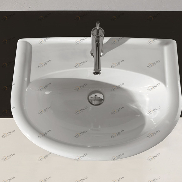 6440 Полувстраиваемая раковина консольная 50 см белая Olympia Ceramica FEDERICA 