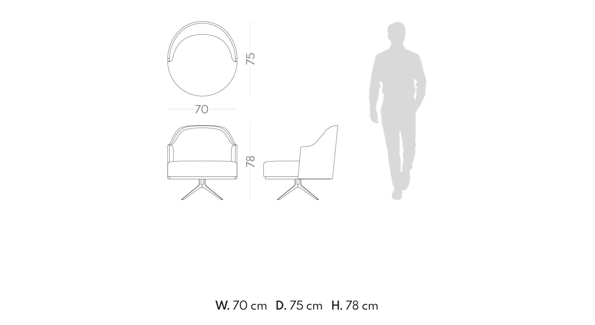 Тканевое вращающееся кресло с подлокотниками PRADDY Natur ARCH-00126463 - Вид №8