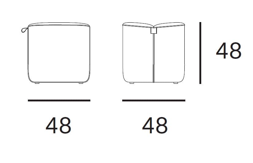 Квадратный пуф из ткани Blasco&Vila Pomme ARCH-00144062 - Вид №8