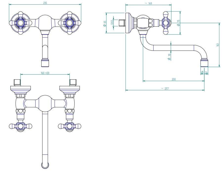 Смеситель для кухни с поворотным носиком Zazzeri 800 ARCH-00090184 - Вид №2