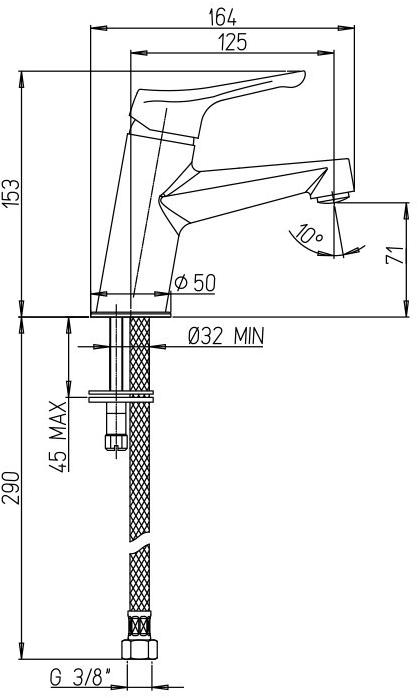 Paini Bios 05CR205LMKM смеситель для раковины - Вид №3
